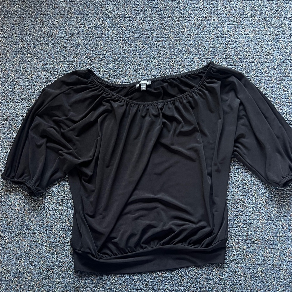 Black Women’s Off-Shoulder Blouson Top